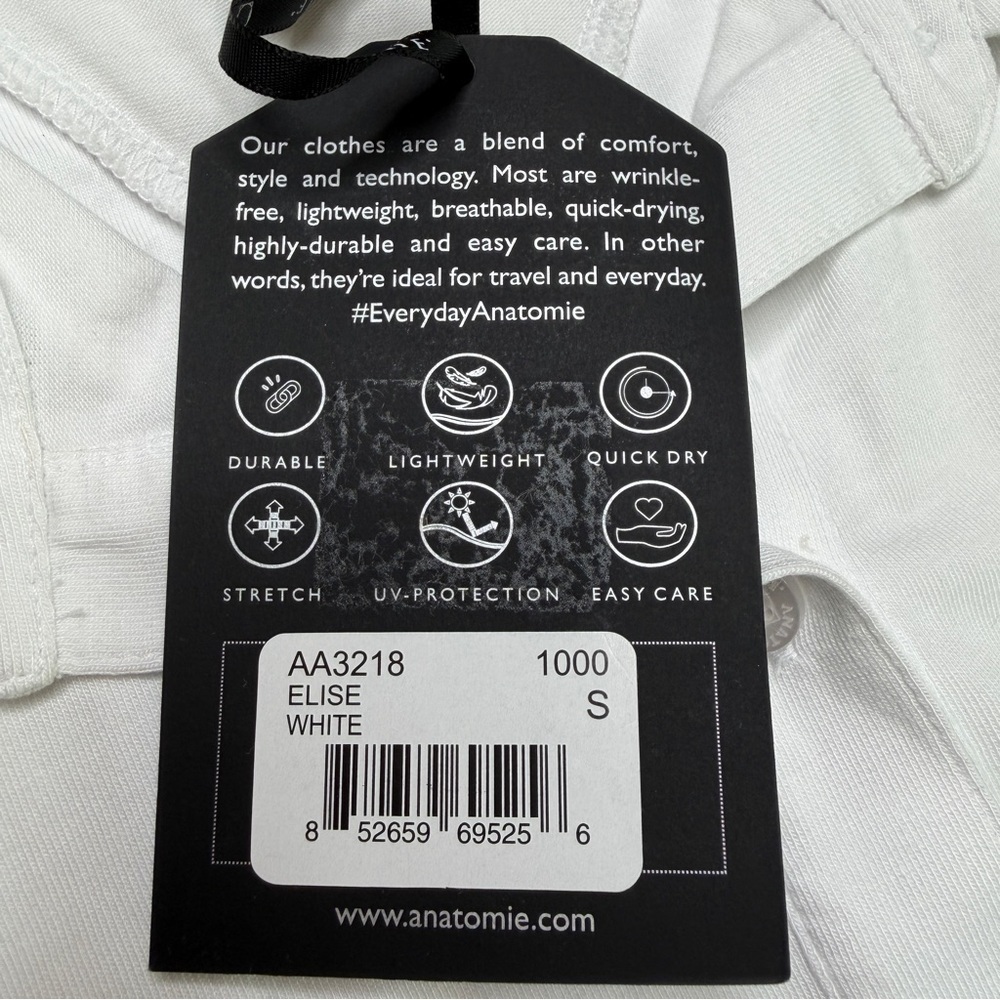 Anatomie Elise Sleeveless Button Down Travel Top White S NWT - Picture 9 of 9